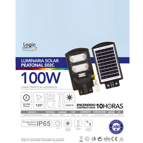Luminaria Solar Publica con Soporte - High Light LED 100W