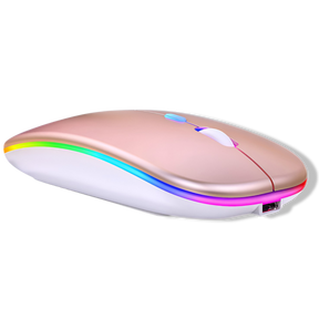 Mouse Dual Inalámbrico Rosado Recargable Bluetooth + USB 2G