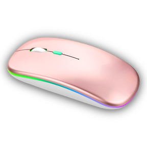 Mouse Dual Inalámbrico Rosado Recargable Bluetooth + USB 2G