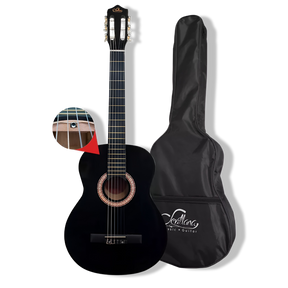 Guitarra Clásica Sevillana 39” Negro con Alma + Funda 8448