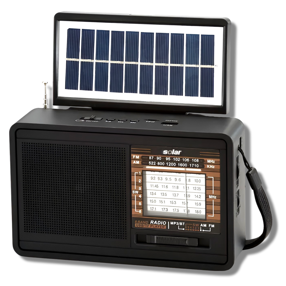 Radio Solar AM y FM Multibandas con Bluetooth IRT RPSOLAR