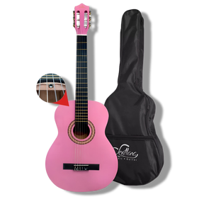 Guitarra Clásica Sevillana Rosada 30” Con Alma + Funda 8457