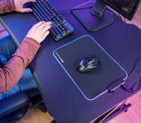 Mouse Pad Gamer Trust Glide L Rgb con Hub Usb 4 Puertos
