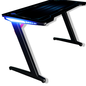 Escritorio Gamer Z Retro Iluminado RGB Acero Reforzado RX28