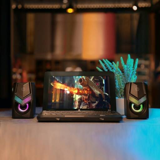 Parlante USB HP Multimedia con Iluminación RGB DHE-6000