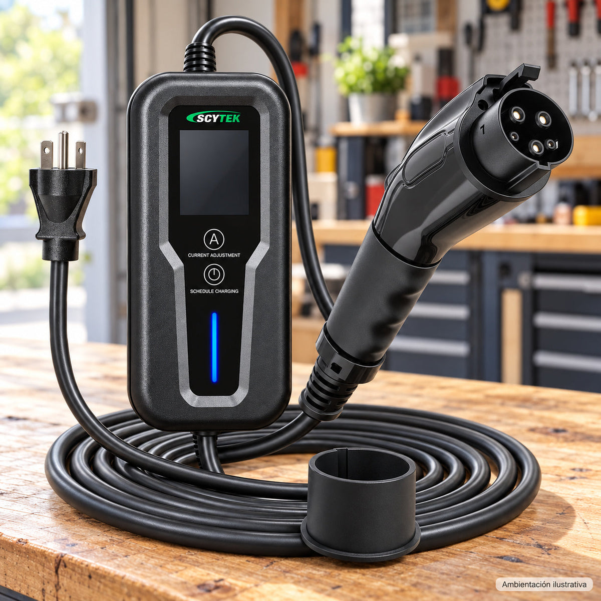 Cargador Auto Eléctrico Portátil Tipo 1 3,5kW 16A