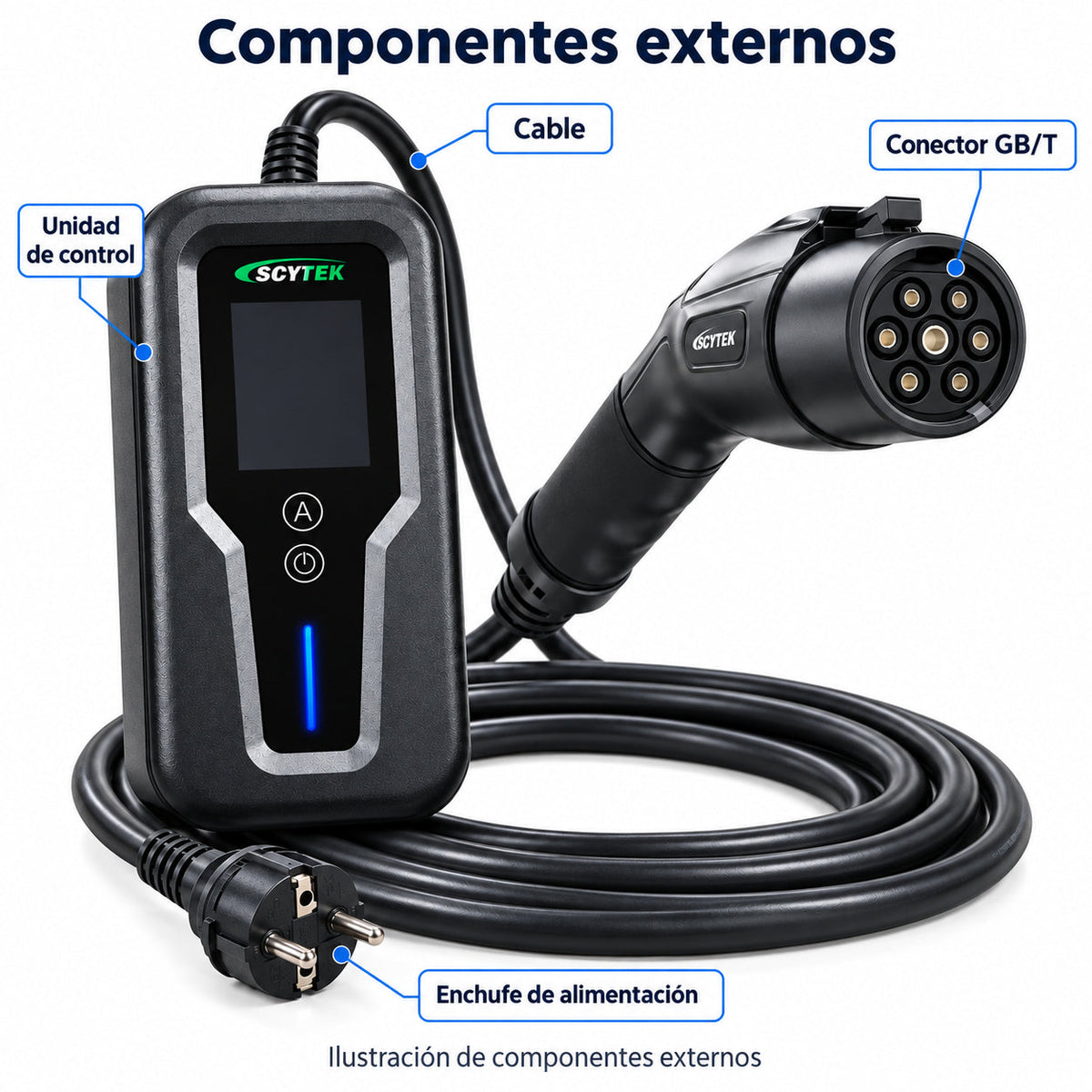 Cargador Auto Eléctrico Portátil GB/T 3,5kW 16A