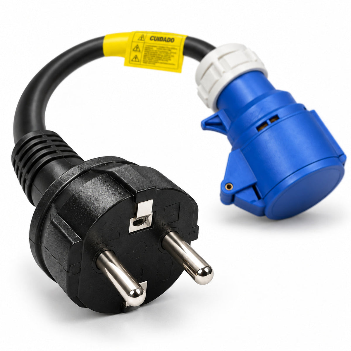 Adaptador de Corriente Schuko y CEE Azul