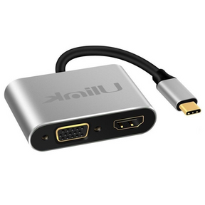 Hub Adaptador 4 en 1 Type-C a HDMI 4K + VGA + USB 3.0+ USB C