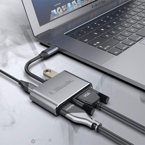 Hub Adaptador 4 en 1 Type-C a HDMI 4K + VGA + USB 3.0+ USB C