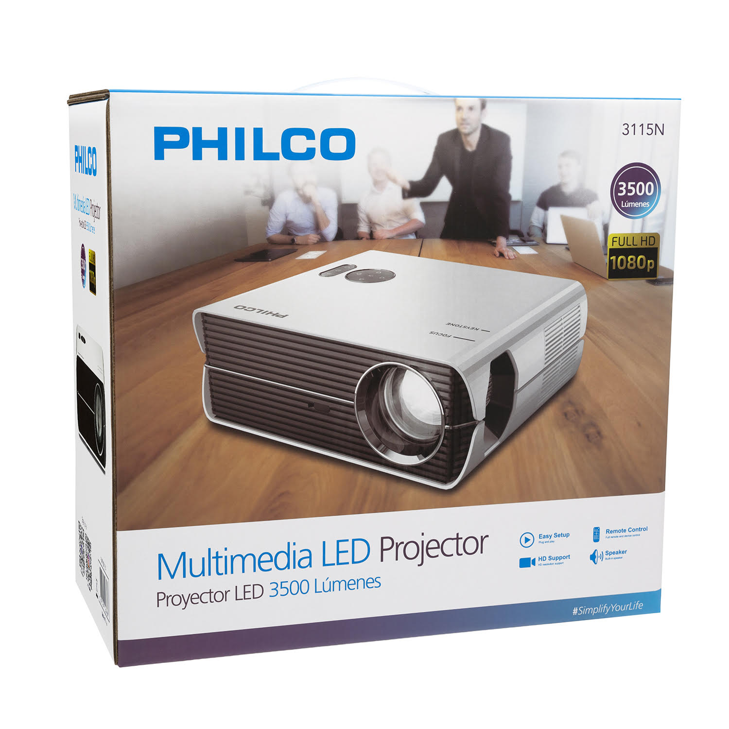 Proyector Full HD 1920*1080p 3500 Lumenes LED con HDMI / USB